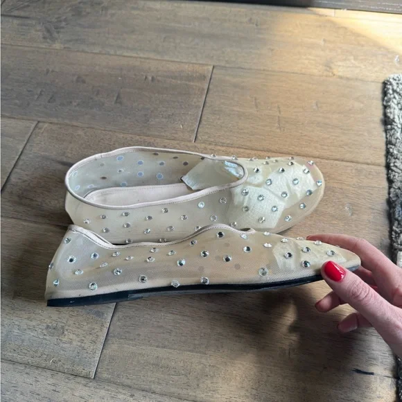 KHAITE Tan Studded Women's Flats